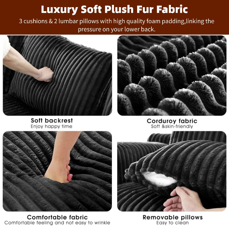 No-Assembly Boneless Chaise - Luxurious Faux Fur Included