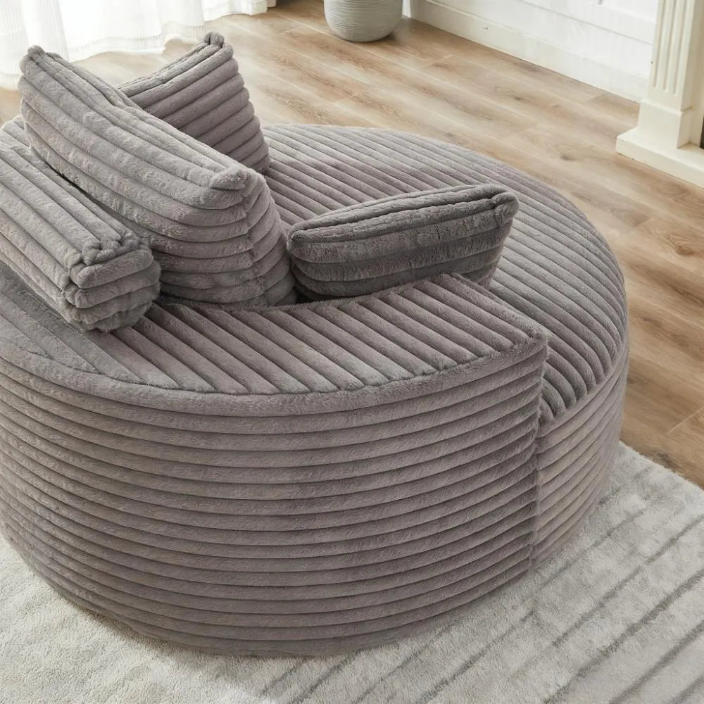 Oversized Fluffy Sponge Accent Chair, No-Tools Modern Lounge Sleeper for Living Room, Bedroom, Home Theater