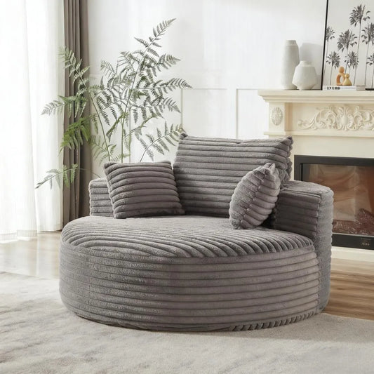 Oversized Fluffy Sponge Accent Chair, No-Tools Modern Lounge Sleeper for Living Room, Bedroom, Home Theater