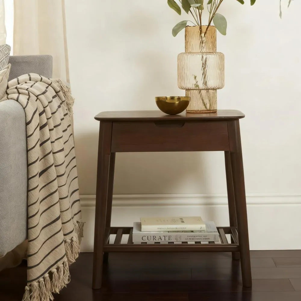 Norway Style Walnut Side Table