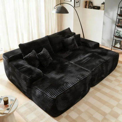 No-Assembly Boneless Chaise - Luxurious Faux Fur Included