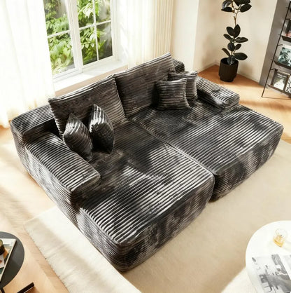 No-Assembly Boneless Chaise - Luxurious Faux Fur Included