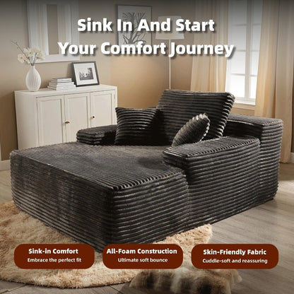 No-Assembly Boneless Chaise - Luxurious Faux Fur Included