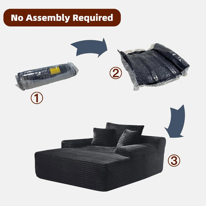 No-Assembly Boneless Chaise - Luxurious Faux Fur Included