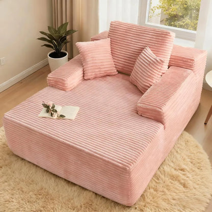 No-Assembly Boneless Chaise - Luxurious Faux Fur Included