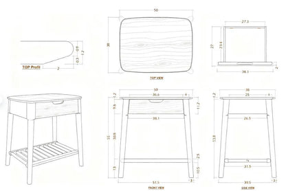 Norway Style Walnut Side Table