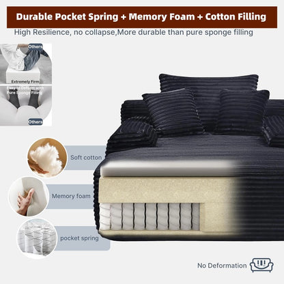 No-Assembly Boneless Chaise - Luxurious Faux Fur Included