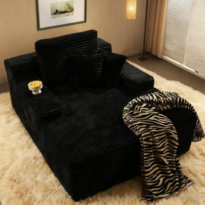 No-Assembly Boneless Chaise - Luxurious Faux Fur Included