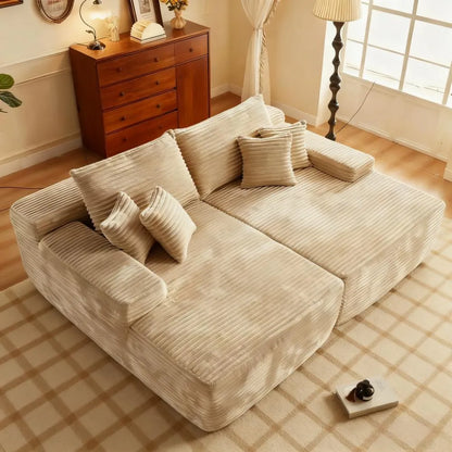 No-Assembly Boneless Chaise - Luxurious Faux Fur Included