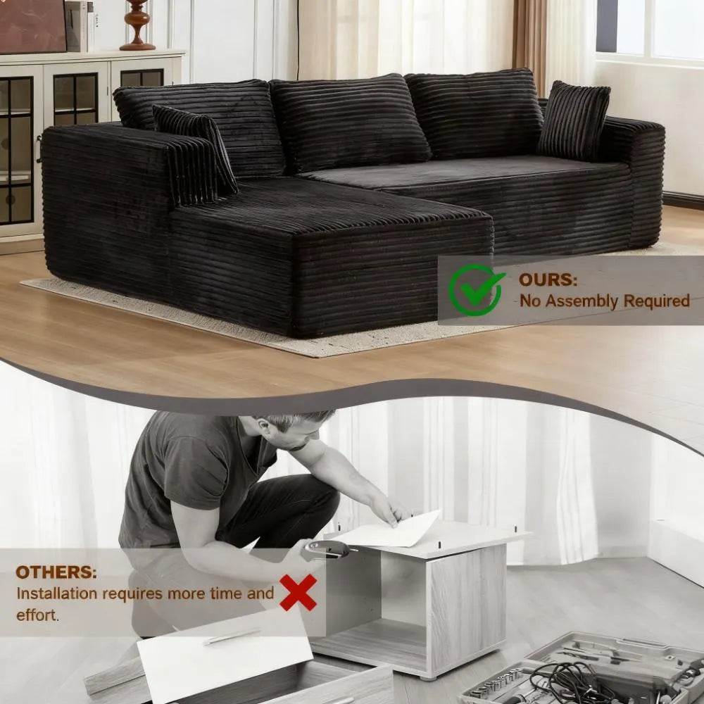 Modular L-Shaped Sofa with Comfortable Chaise
