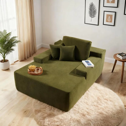 No-Assembly Boneless Chaise - Luxurious Faux Fur Included